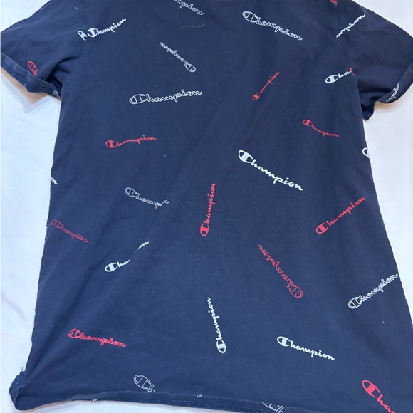 Champion Men's Black and Red Logo Tee - Picture 8 of 12